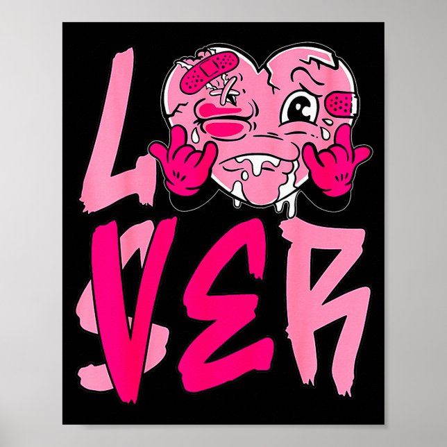 Poster Nk Loser Lover Nk Drip Heart Matching Tee For Men  (Devant)