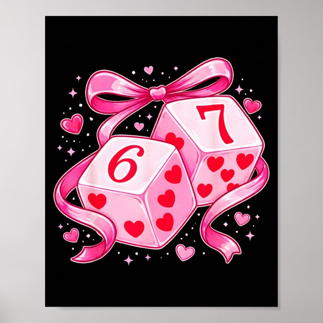 Poster Nk Love Dice 6 7 Hearts Valentine Cute Romantic Ar (Devant)