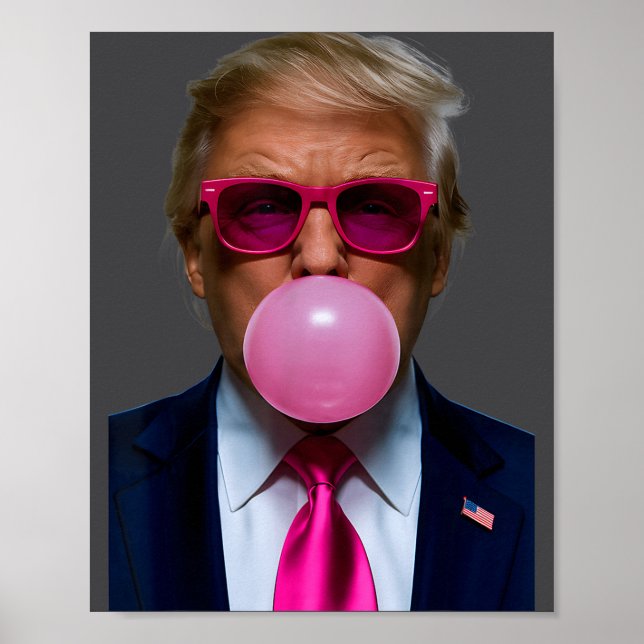 Poster Nk Sungles Funny Donald Trump Nk Bubble Gum 2024  (Devant)