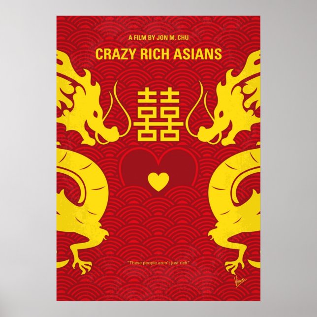 Poster No1094 My Crazy Rich Asians film minimal (Devant)