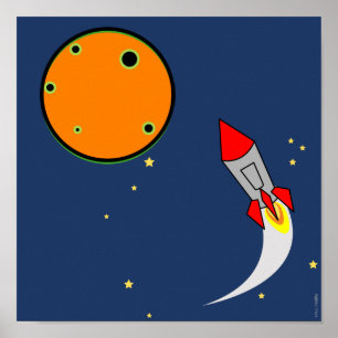 Poster no.2 espace ROCKET panneau de chambre du garçon
