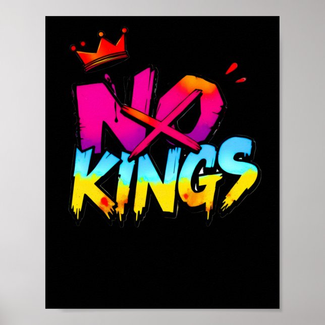 Poster No Kings - Bold Graffiti Statement Sticker (Devant)