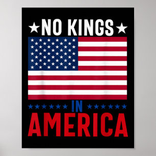 Poster No Kings In America Flag Protest Save Democracy