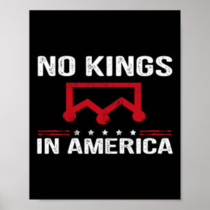Poster No Kings In America Flag Protest Save Democracy Si