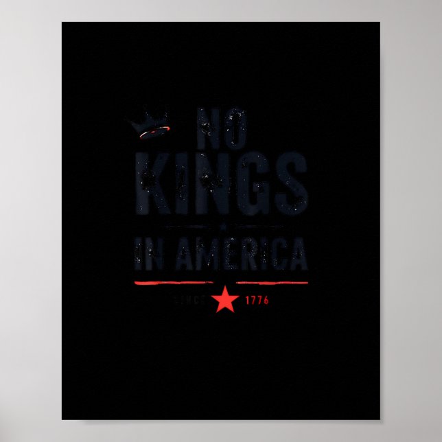 Poster No Kings In America Since 1776 Retro Style Look (Devant)