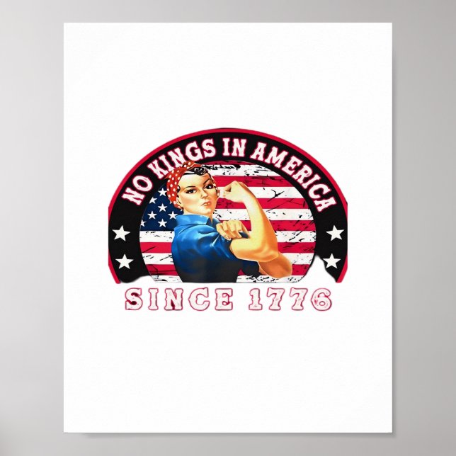 Poster No Kings In America Since 1776 USA Flag Save  Esse (Devant)
