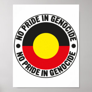 Poster No Pride In Genocide Aboriginal Flag National Sorr