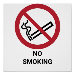 Poster No Smoking, Panneau d'interdiction