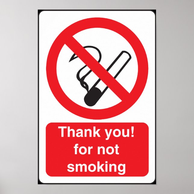 Poster No Smoking Sign Pour Votre Restaurant Ou Votre Ent (Devant)