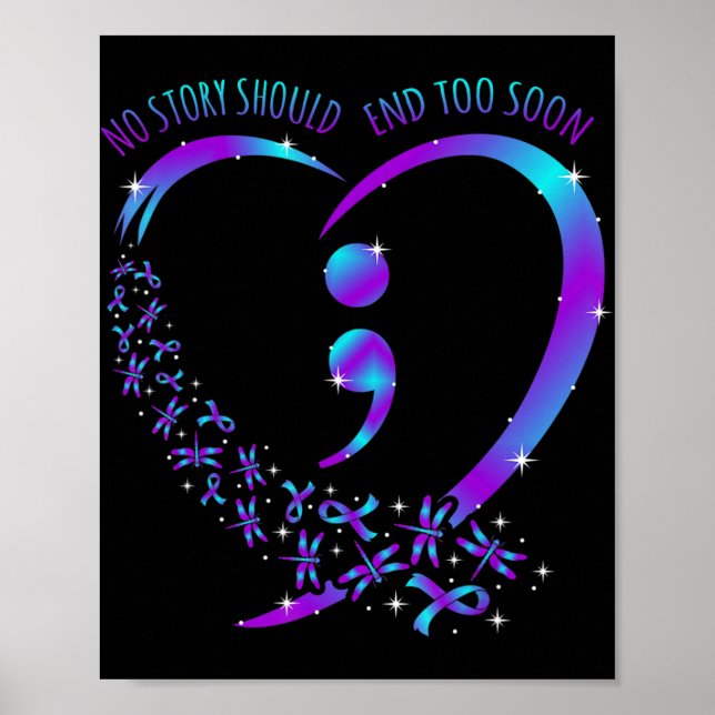 Poster No Story Should End Happy Suicide Awareness Suppor (Devant)