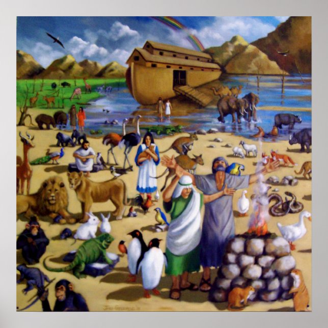 POSTER NOAH, ARK, ANIMAUX APRÈS L'INONDATION : ARTWORK PR (Devant)