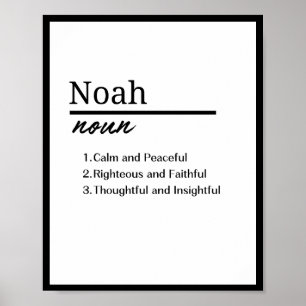 Poster Noah, Garçon Nom Personnalisé Définition