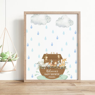 Poster Noah's Ark Baby shower empreintes digitales Livre 