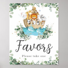 Poster Noah's Ark Green Baby shower d'anniversaire Faveur