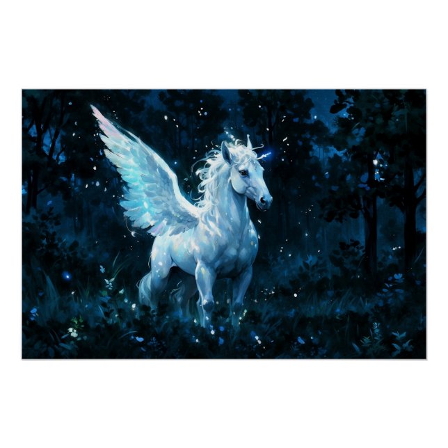 Poster Noble Pegasus dans un globe de minuit (Devant)
