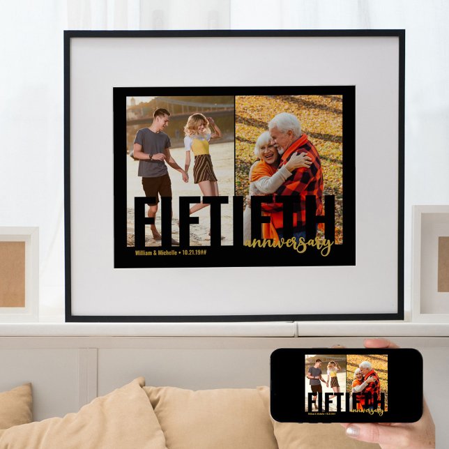 Poster Noces d'Or 2 Photo Moderne 50e Anniversaire de Mar (Créateur téléchargé)