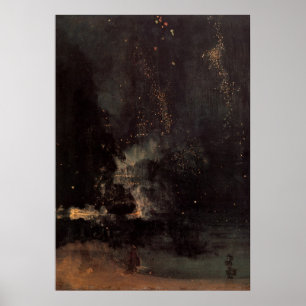 Poster Nocturne En Noir Et Or La Foulée En Chute