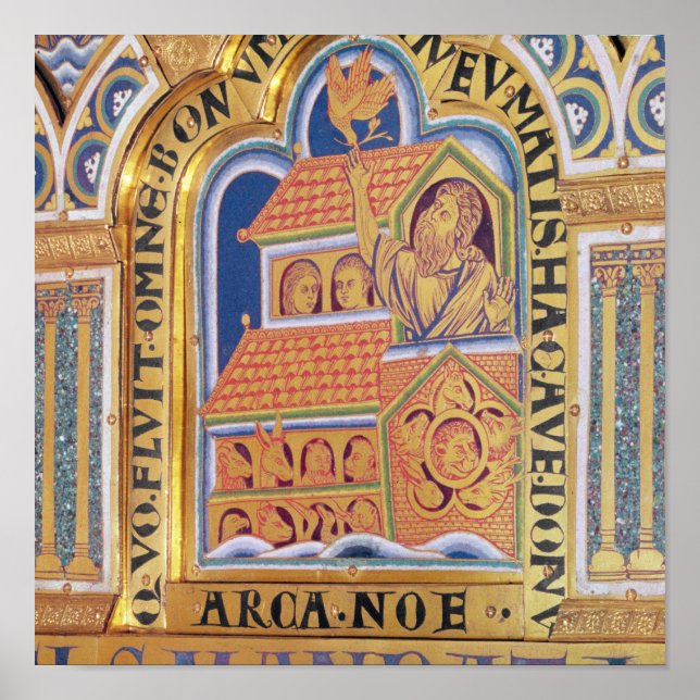 Poster Noé et Arche, détail un panneau Verduner (Devant)