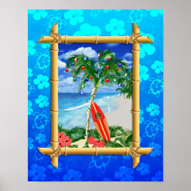 Poster Noël à la plage (Devant)