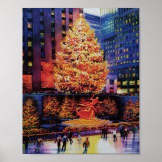 Poster Noël à New York, Rockefeller Center