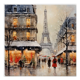 Poster Noël à Paris,