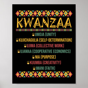 Poster Noël Africain Américain Joyeux Kwanzaa 7 Sept P