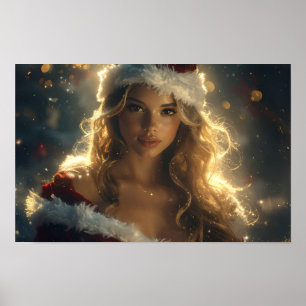 Poster NOËL AMOUR avec Père Noël Angel