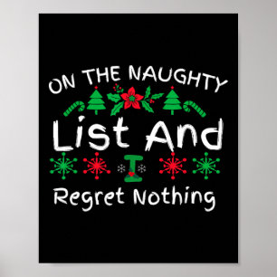 Poster Noël Amusant Sur La Liste Coquine Et Je Regrette P