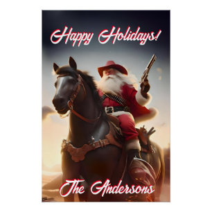 Poster Noël au Père Noël Gun Toy