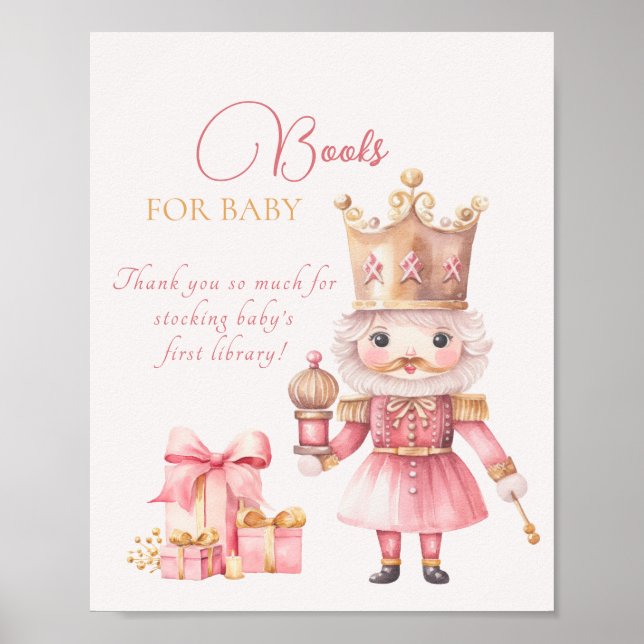 Poster Noël Baby shower Nutcracker Livres Pour Bébé (Devant)