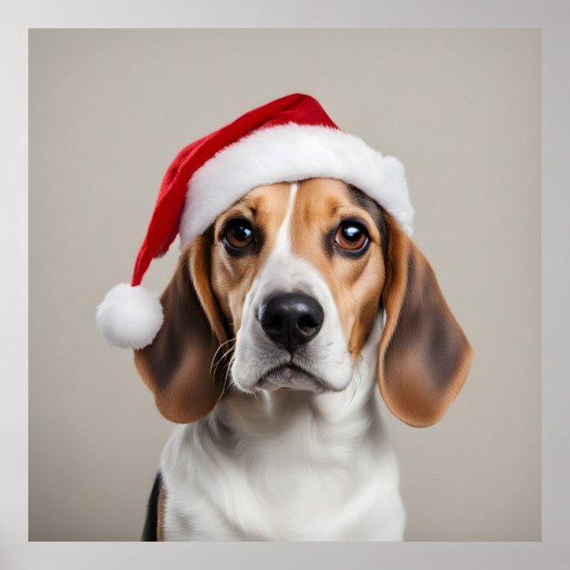 Poster Noël beagle (Devant)