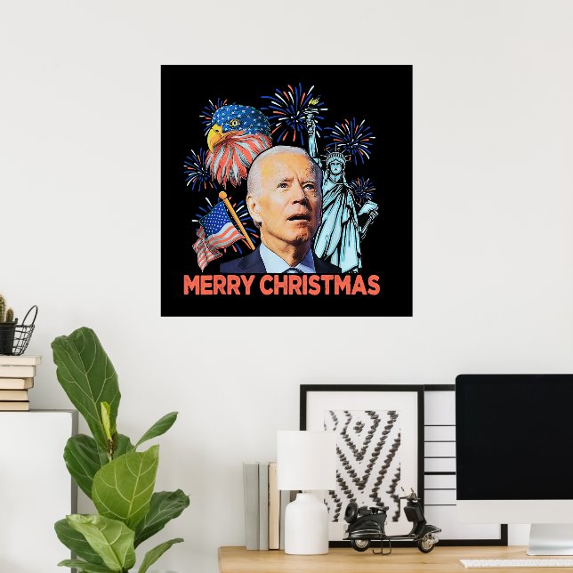 Poster Noël Biden Drôle Joe Biden Confus Noël (Bureau à domicile)