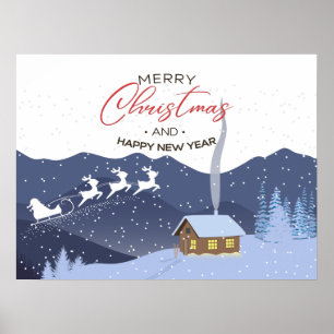 Poster Noël   Bonne année   PÈRE NOËL