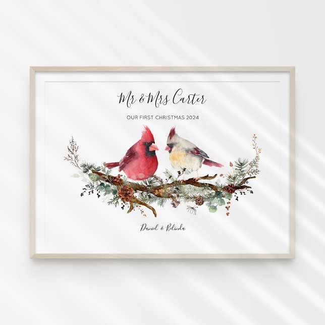 Poster Noël Cardinal Couple (Créateur téléchargé)
