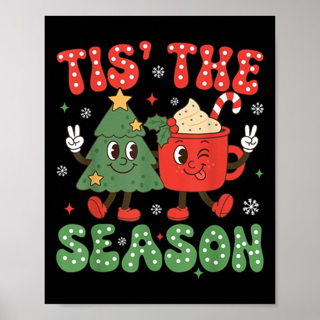 Poster Noël C'Est La Saison Arbre De Noël Café Lat (Devant)