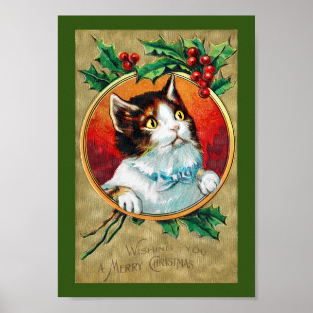 Poster Noël, Chat de Noël (Devant)