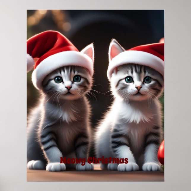 Poster Noël Chatons (Devant)
