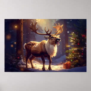 Poster Noël CHÈQUE À PÈRE NOËL COEUR