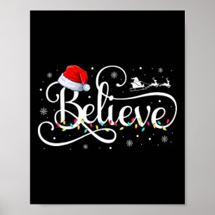 Poster Noël Croire Père Noël Drôle Famille Matchin