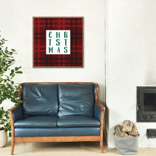 Poster Noël dans Plaid Holiday Wall Art Carré
