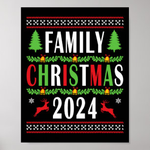 Poster Noël de famille 2024 Funny Matching Xmas Tree