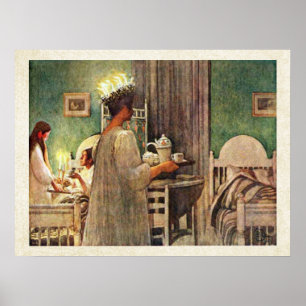 Poster Noël de jour de Carl Larsson St Lucia en Suède