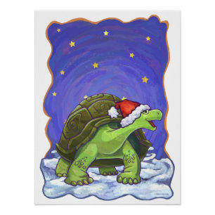 Poster Noël de la tortue nocturne étoilée