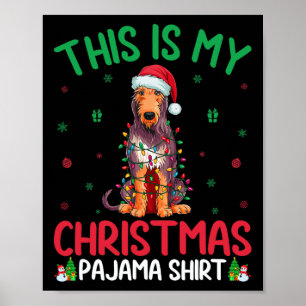 Poster Noël de loup irlandais Père Noël Xmas Tree
