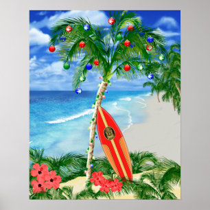 Poster Noël de plage