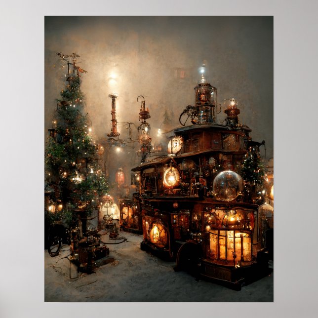 Poster Noël de Steampunk (Devant)