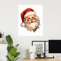 Noël de style rétro Holly Jolly Santa Claus