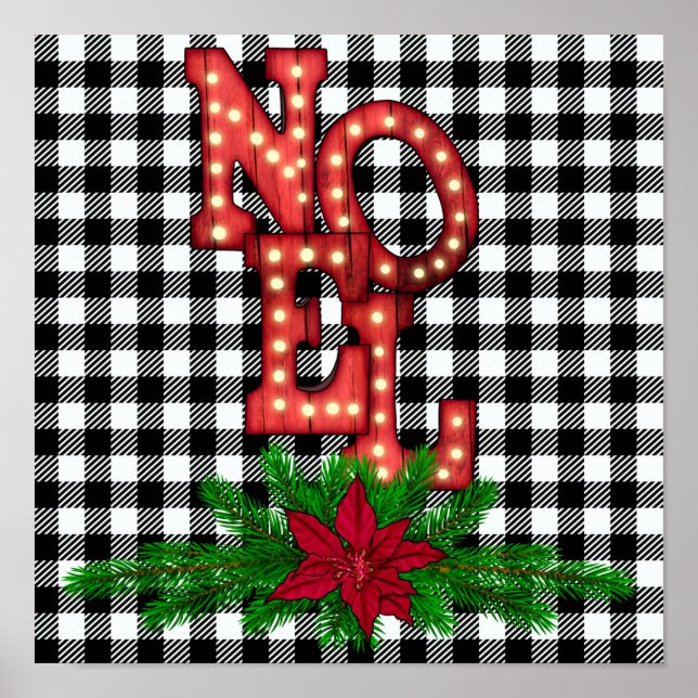 Poster Noel de tambours sur Buffalo Plaid Holiday (Devant)