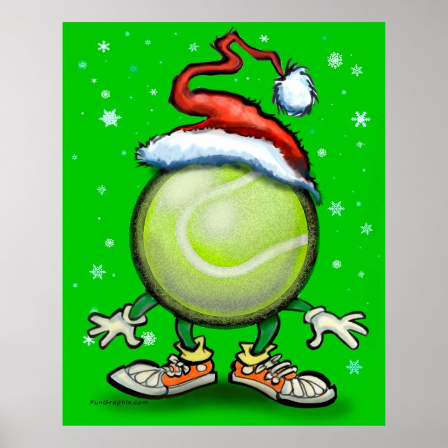 Poster Noël de tennis (Devant)