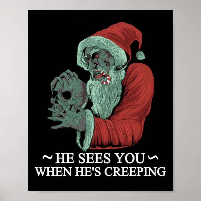 Poster Noël déplaisant du Père Noël Krampus (Devant)